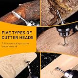 FOTYBEI Wood Carving Bits Set 5 Pcs 1/8 Shank Dremel Tool Compatible view 5