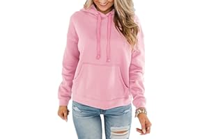 Bingerlily Women's Casual Hoodies Long Sleeve Solid Lightweight Pullover Tops Loose Sweatshirt with Pocket