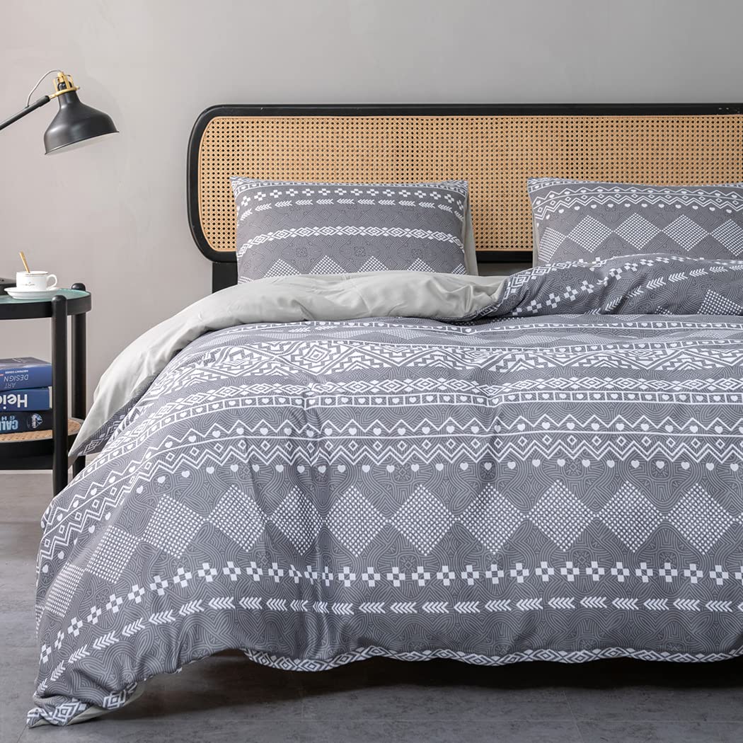 Lekesky Duvet Cover Double Size,Easy Care Comforter Covers,Ultra Soft 100% Washed Microfiber Breathable Bedding Set with Zipper Ties (1 Comforter Cover 200x200cm + 2 Pillow Cases)