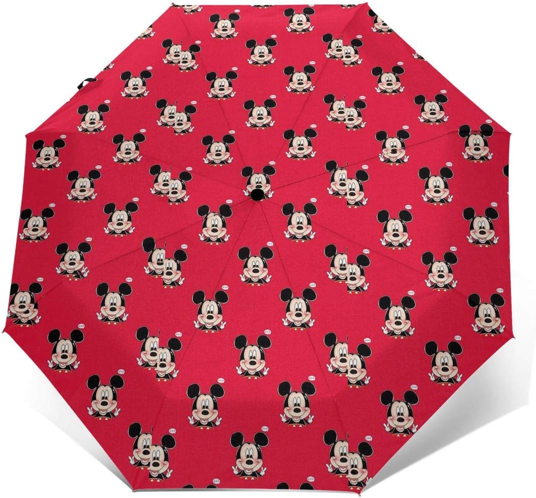 Windproof Travel Umbrella Happy Mickey Mouse Compact Folding Umbrella Automatic Open/Close