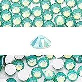 Novani 3000 Pieces Flatback Rhinestones Glass Round Gems Green Opal Crystals for Nail Art DIY Crafts Clothes Shoes,SS6,1.9-2.0mm