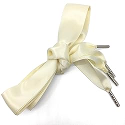 WEGOODZF Satin Ribbon Shoe Laces: 3CM Wide Beige