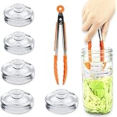 Artcome 5-Pack Glass Fermentation Weights with Easy Grip Handle and Unique Texture Design for Large Wide Mouth Mason Jars