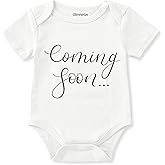 Glimnerize Baby Coming Soon Reveal idea Onesie Infant Girl Boy Announce Pregnancy Surprise Cotton White Bodysuit 0-3 Months