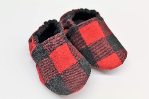 plaid baby shoes