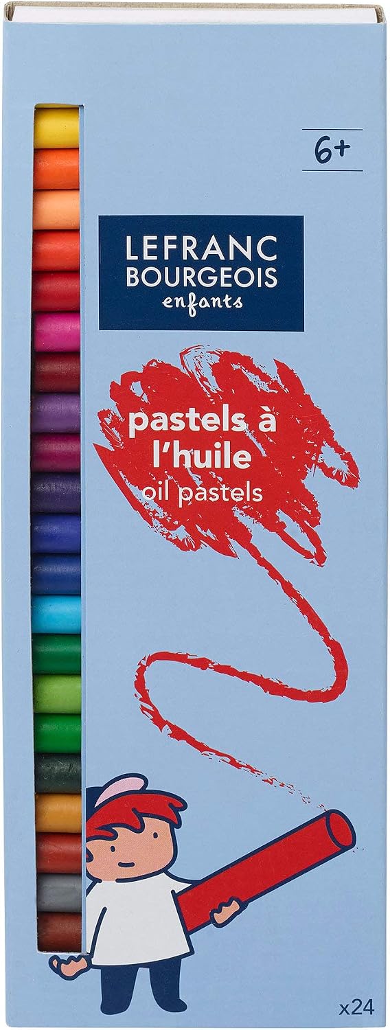 Lefranc Bourgeois assortment de 12 oil pastels, 8 mm, multicoloured, 24 farbige Ölpastellen - ∅ 8 mm, 24 count (Pack of 1)
