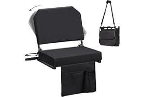Dragosum Stadium Seats with Back Support Swivel, Bleacher Chairs with Shoulder Strap & Cup Holder, Upholstered Portable Folding Bleacher Seats