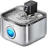 Speedeer Wireless Cat Water Fountain Stainless Steel, 135oz/4L Pet Fountain Battery Operated, Cordless Running Water Dispenser for Cats & Dogs with Motion Sensor, Ultra Quiet, Multi-Filtration