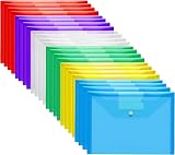 GoodtoU A4 Plastic Wallets 24 Pack Popper Document Folders 6 Colours