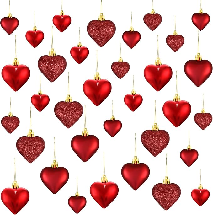 Valentine's Day Heart Ornaments, 3 Heart