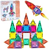 BHXGLWK 60PCS Portable Mini Magnetic Tiles Travel Set with Metal Case, STEM Magnetic Building Blocks Educational Toy for Kids Ages 3-8, Classroom Must Have for Boys and Girls