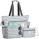 G4Free Beach Bag, Waterproof Sandproof Beach Tote Bag, Large Capacity Foldable for Women
