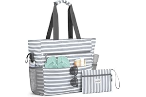G4Free Waterproof Sandproof Tote Bag, Large Capacity Foldable Beach Bags for Women