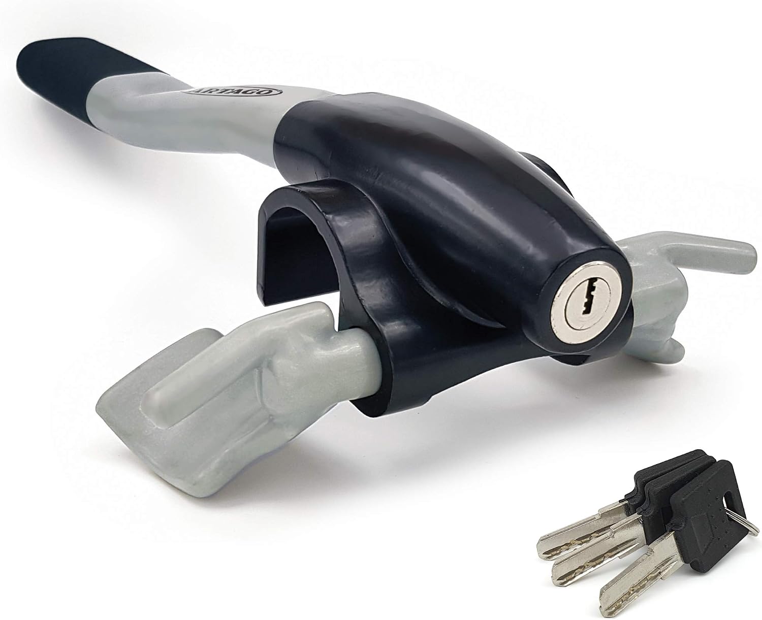 Artago 869 High-End Steering Wheel Lock, Extra Security Around The Spoke, Press & Click Locking More Practical
