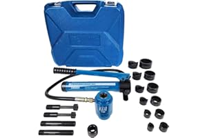 TEMCO INDUSTRIAL TEMCo Hydraulic Knockout Punch TH0004 - Electrical Conduit Hole Cutter Set KO Tool Kit 5 Year Warranty