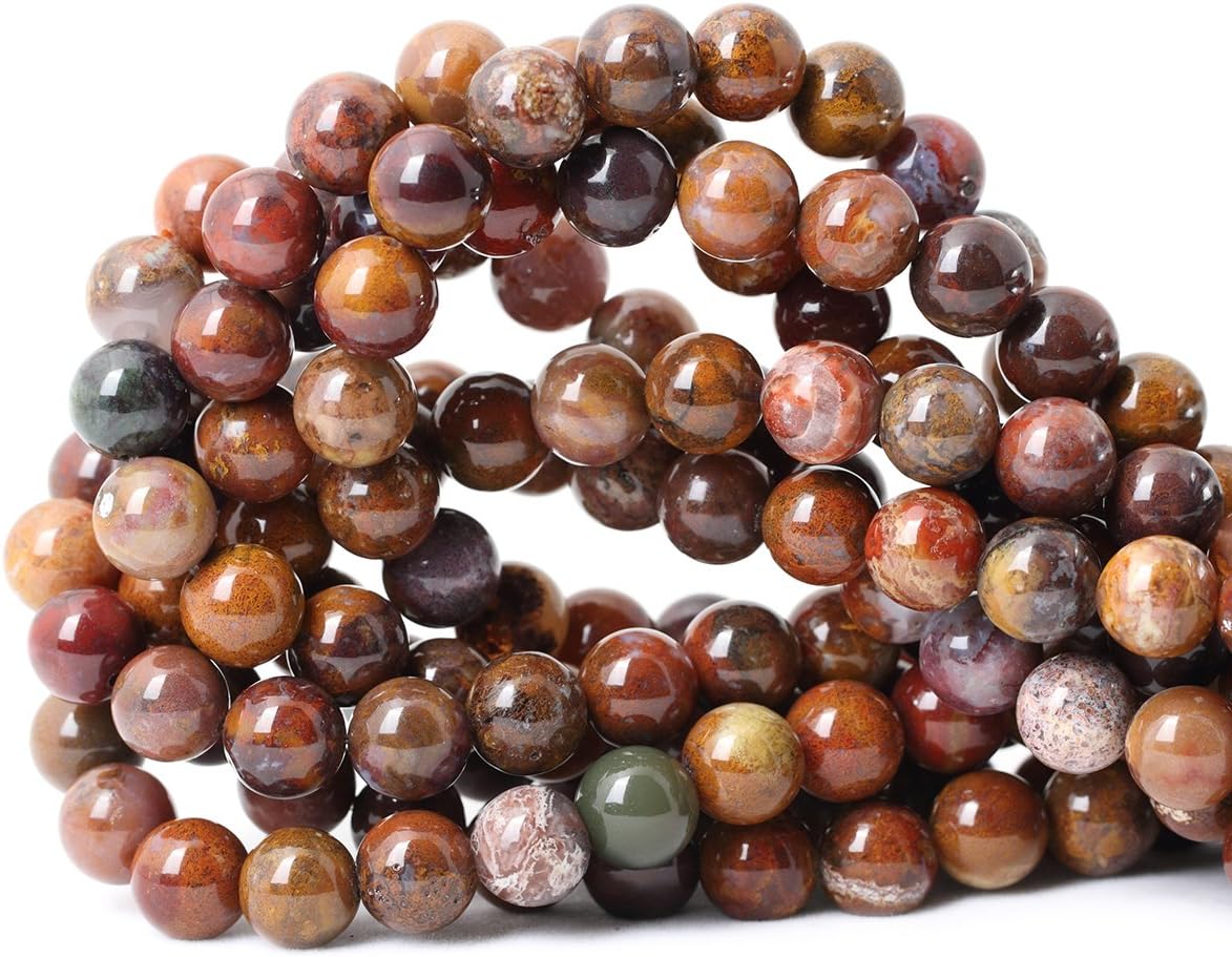 Qiwan 35PCS 10mm Natural Aqua Nueva Agate Gemstone Round Loose Beads Crystal Energy Stone Healing Power for Jewelry Making Findings 1 Strand 15"