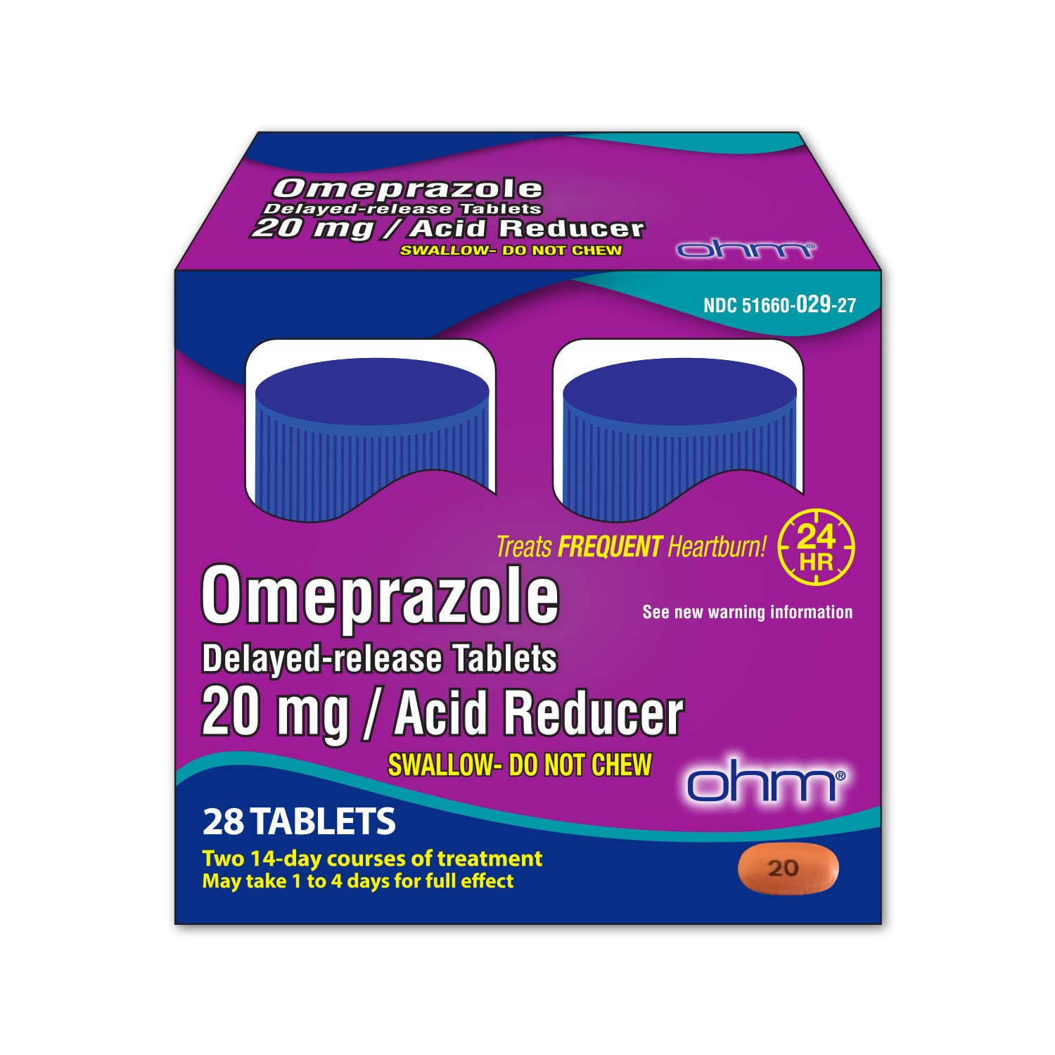 Ohm Omeprazole Delayed-Release Tablets, 20mg Acid
