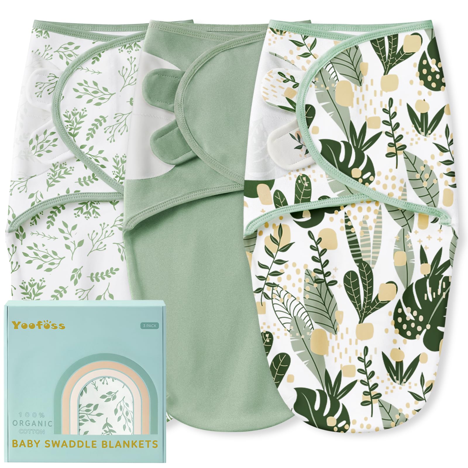 Photo 1 of Yoofoss Baby Swaddles for Newborns 100% Organic Cotton, Adjustable Swaddle Sleep Sack 0-3 Months Newborn Swaddle Sack, Breathable Soft(Small)