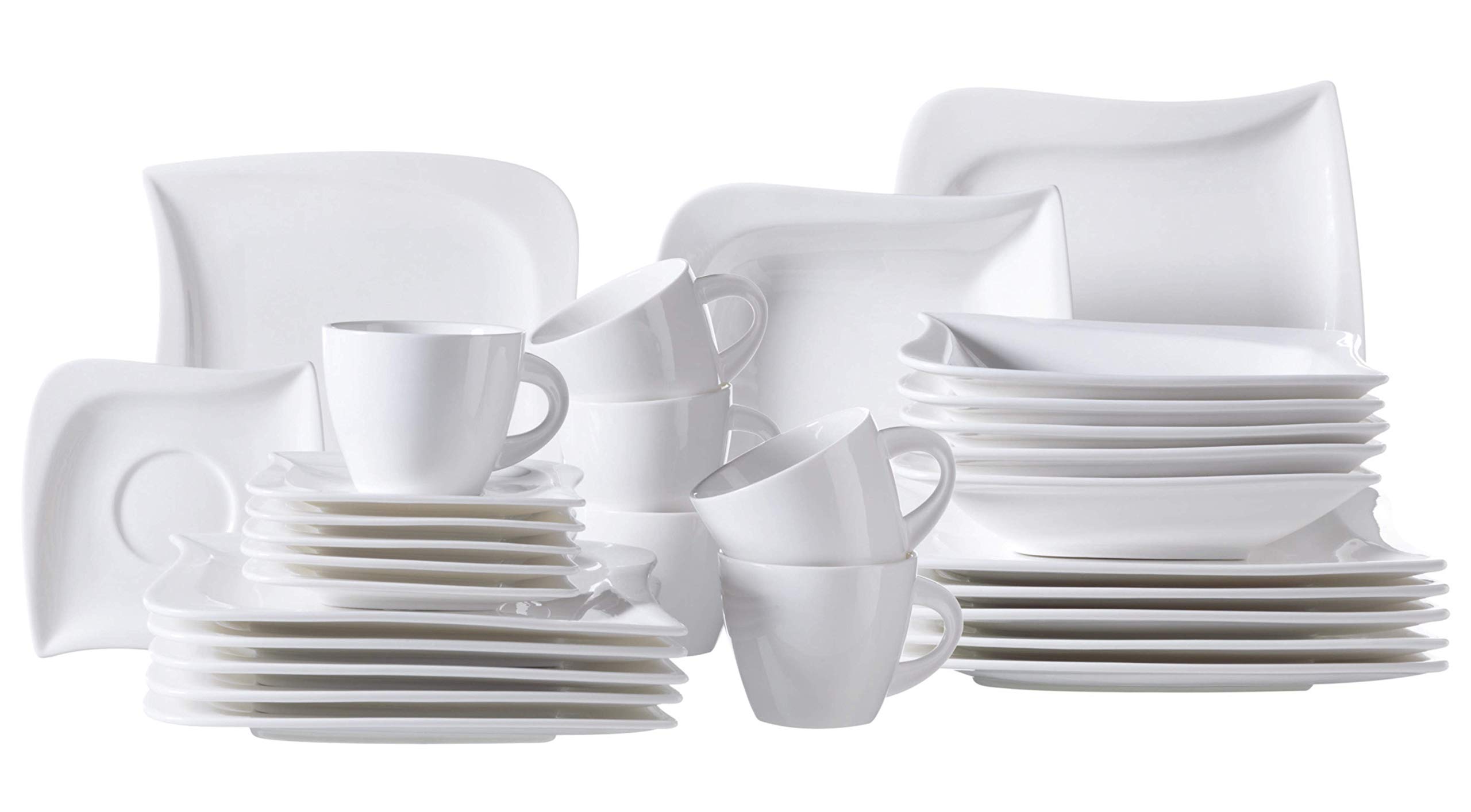 Mäser, La Musica Series, 30 Piece Combi Set for 6 People, Porcelain Dinnerware Set