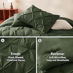 CozyLux Olive Green Comforter Set King - 7 Pieces