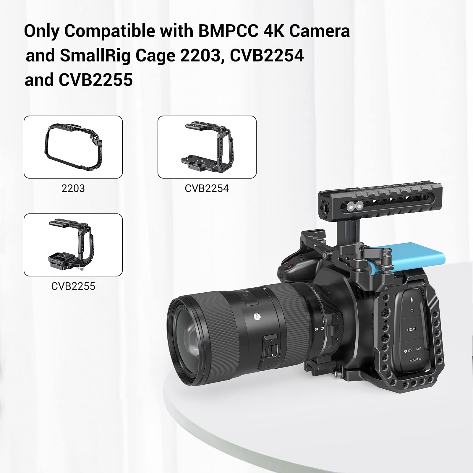 SMALLRIG Lens Mount Adapter Support for Metabones, Compatible with BMPCC 4K Cage – 2247