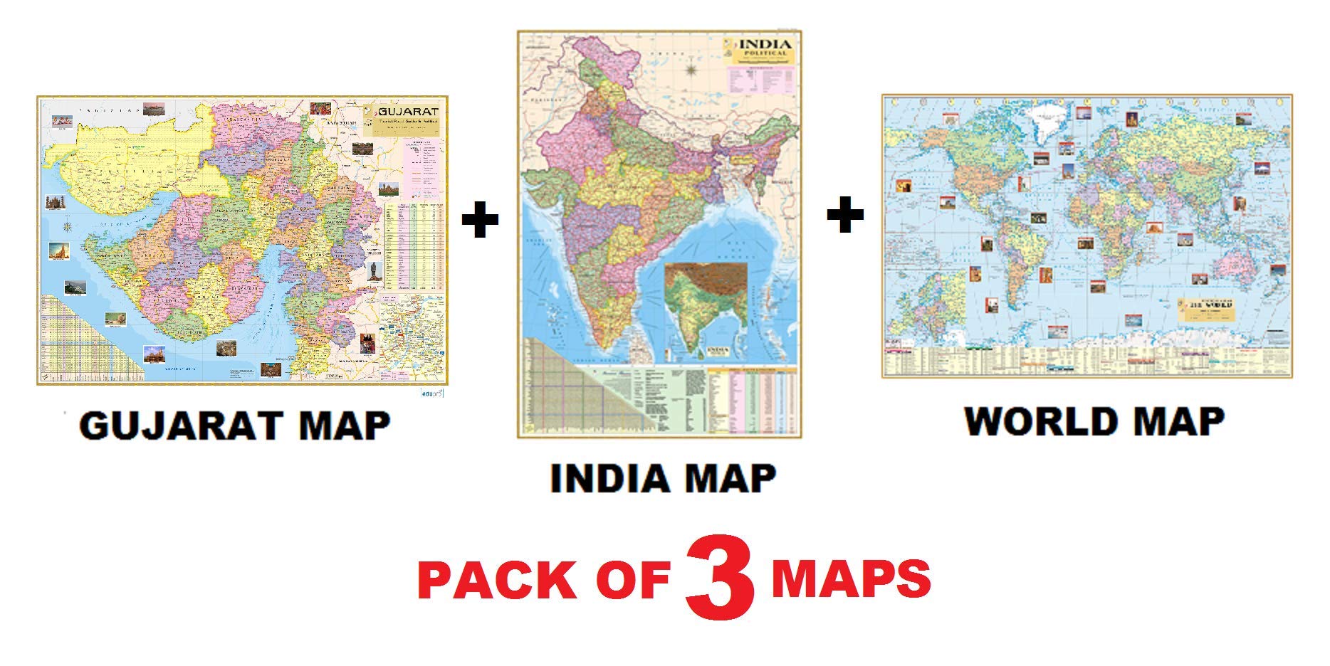 GUJARAT, INDIA and WORLD MAP Size : 100×70 cm (28″x40″) Informative Map For Competitive Exams Such UPCS , PCS , SSC and Other Exams.. GUJARAT, INDIA and WORLD MAP Size : 100×70 cm (28″x40″) Informative Map For Competitive Exams Such UPCS , PCS , SSC and Other Exams..