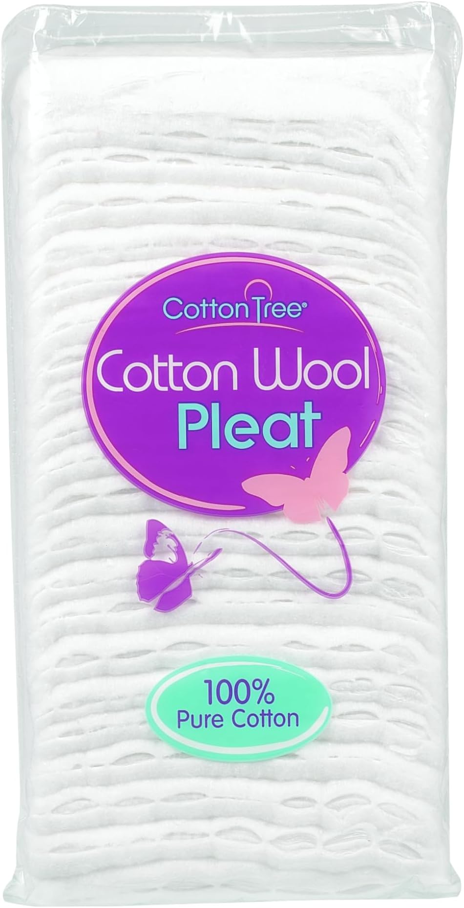 Cotton Tree 100 Percent Pure Cotton Wool Pleat 80G Soft Cosmetic Cotton