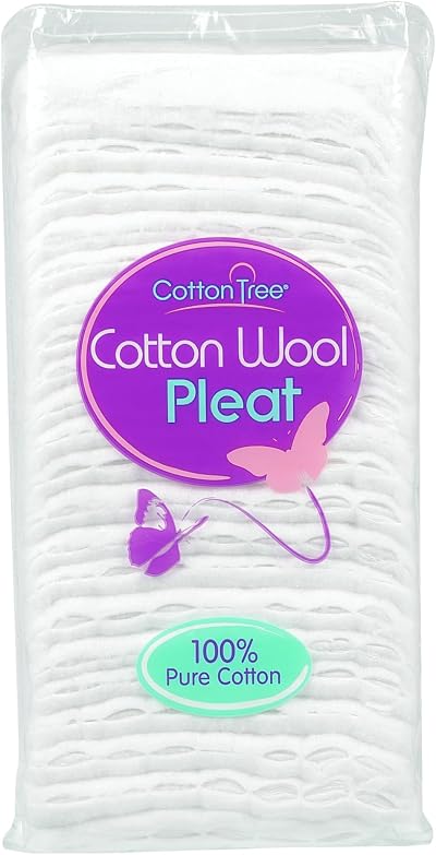 Cotton Tree 100 Percent Pure Cotton Wool Pleat 80G Soft Cosmetic Cotton