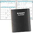 Budget Planner & Monthly Bill Organizer with Pockets. Expense Tracker Notebook, Budgeting Journal and Financial Planner Budget Book to Control Your Money, PU Leather, 8" x 9.5" – Black Budget Planners
