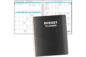 GETVOW Budget Planner - 8" x 9.5" Monthly Budget Book with Expense Tracker Notebook, 2023-2024 Budgeting Book and Financial Planner to Control Your Money. Large Size, PU Leather, Black