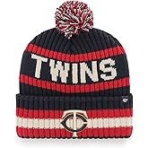 47 MLB Unisex-Adult Primary Logo Bering Cuffed Knit Pom Beanie Hat One Size