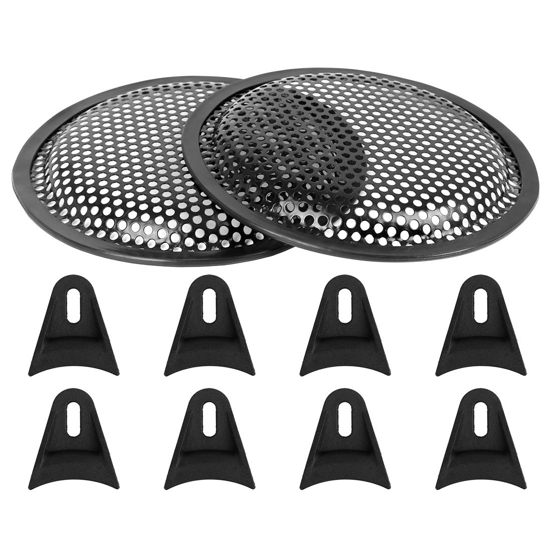 X AUTOHAUX 6" Car Speaker Subwoofer Metal Black Waffle Grill Cover Guard 2pcs