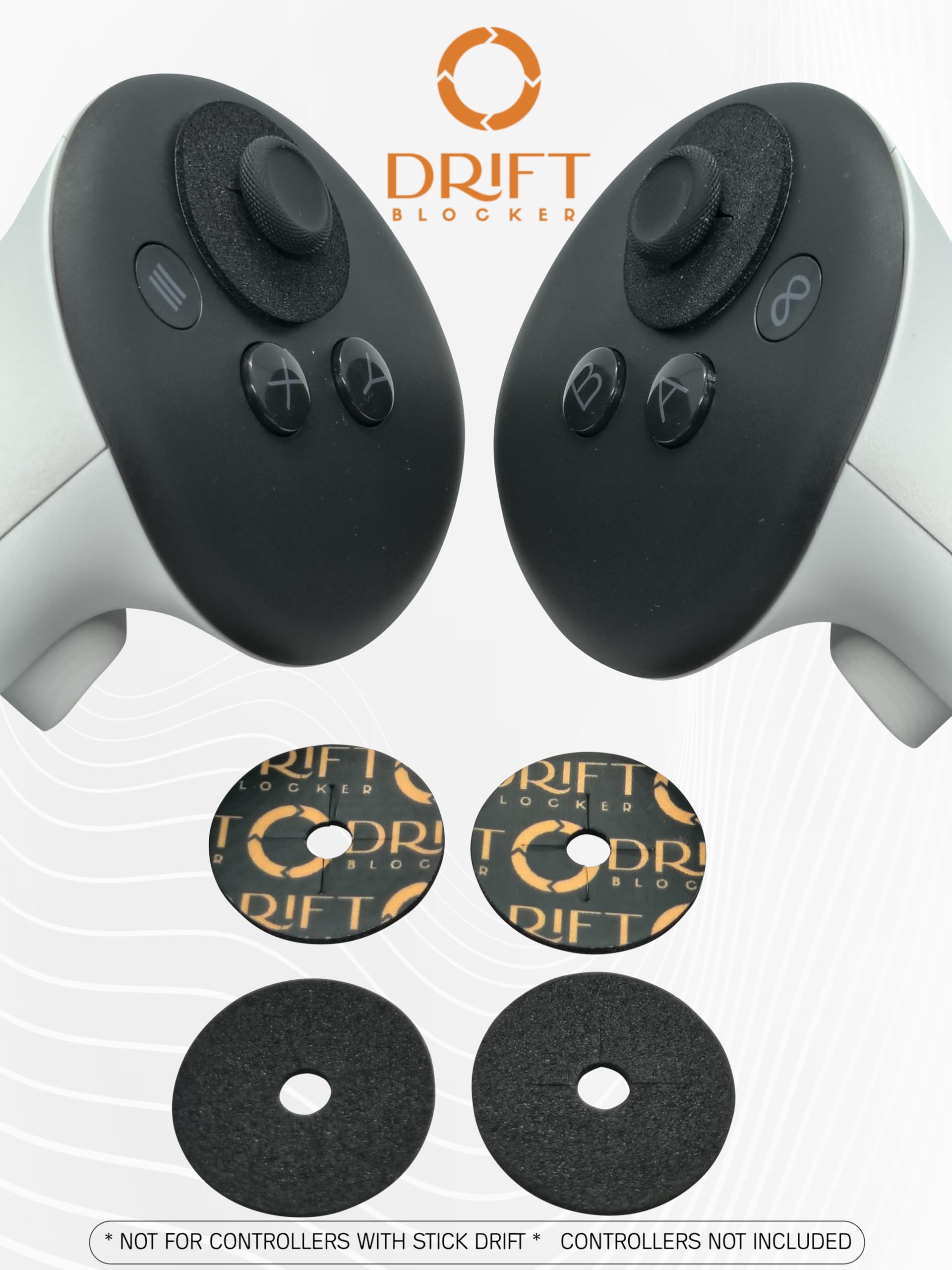 Drift Blocker for Meta Quest 3 / 3S / Pro/ 2 Prevent grimy controller stick drift - BLACK
