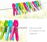 VEGCOO 60 Pcs Clothes Pegs with Storage Bag 5 Colors Durable Windproof view 5