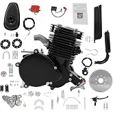 110CC Bicycle Engine Kit, 2-Stroke Gas Motorized Bicycle Conversion Kit, Petrol Gas Motor Kit Engine Refit Gas Powered Engine Motor Kit with CDI System Foot Pedal Start Bike Fit for 26" /28" Bikes