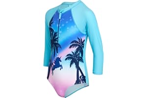 Limited Too Girls’ Rashguard – UPF 50+ One Piece Long Sleeve Sun/Sand Protection Swim Suit (7-16)