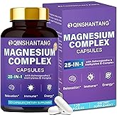 25-in-1 Magnesium Complex with Methylated B Complex & Ashwagandha | Magnesium Glycinate, Citrate, Malate & Taurate | High Absorption Magnesium Supplement for Energy, Relaxation & Nerve | 120 Capsules
