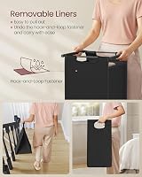 VASAGLE 2-Compartment Laundry Basket Sorter 92L 73x33x72 cm Camel view 7