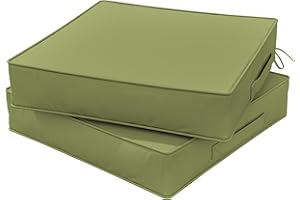 Snubbull Outdoor Chair Cushions 24 X 24 X 5 Inch Patio Furniture Cushions Waterproof & Fade Resistant Outdoor Cushions for Patio Furniture with Handle & Adjustable Straps Set of 2