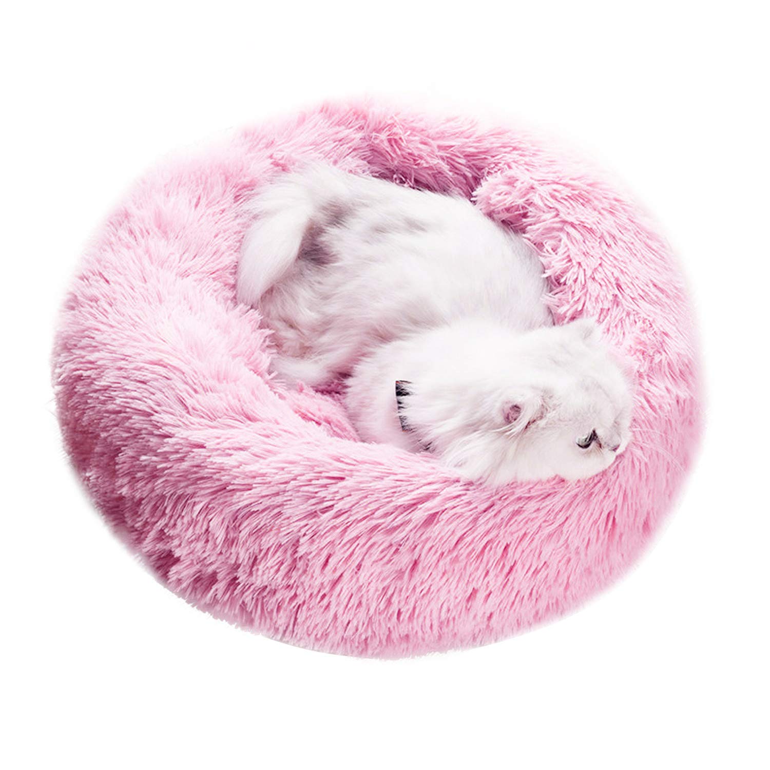 PETCUTE Dog Bed Cat Bed for Indoor Cats Washable Plush Donut Pet Bed Puppy Beds Soft Calming Cuddler Kennel Small Dog Beds