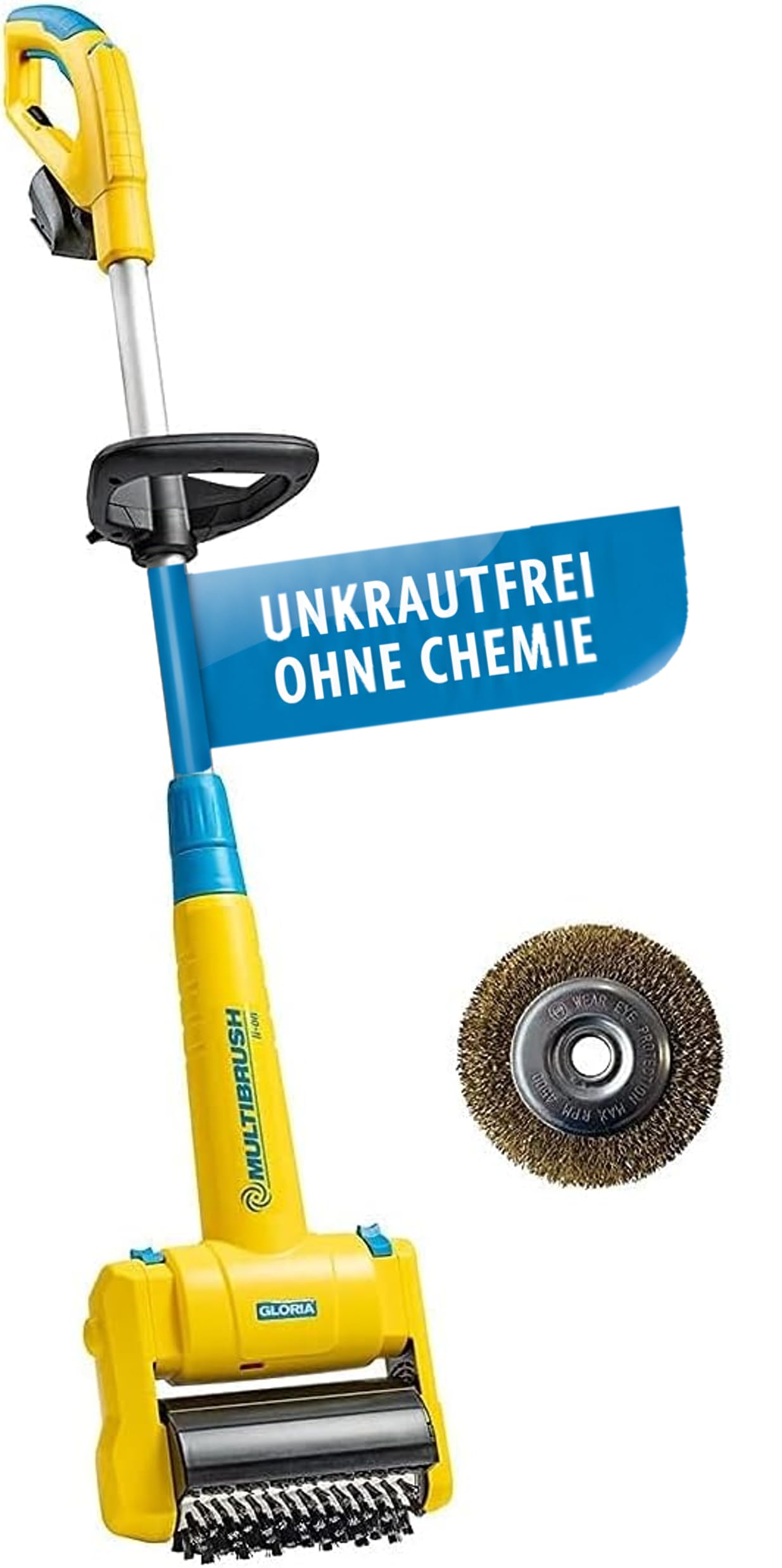 GLORIA Cordless Surface and Joint Brush MultiBrush li-on | for Stone, Wood, Joints and Edges | Variable Speed Control | Compatible with Bosch 18V Battery | Without Battery