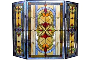 CHLOE LIGHTING Tiffany 3 Panel Bronze Fireplace Screen