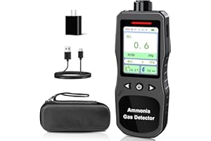 ZYKYCX Portable Ammonia Gas Detector, 0-200 PPM Rechargeable Ammonia Gas Monitor, Digital Air Quality NH3 Gas Meter with Temp
