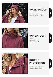 Zando Travel Rain Coats for Women Packable - Rain