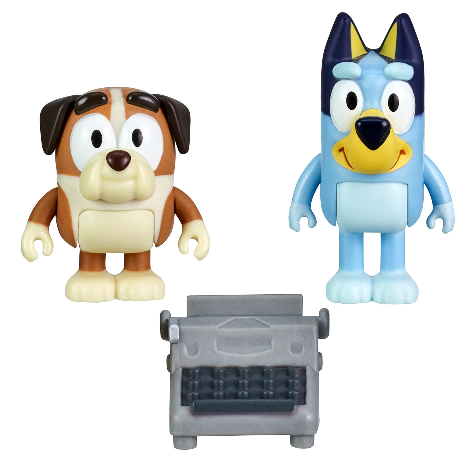 Bluey and Winton School Friends 2 Pack Official 2.5-3 inch Collectable Character Action Figures with Typewriter Accessory