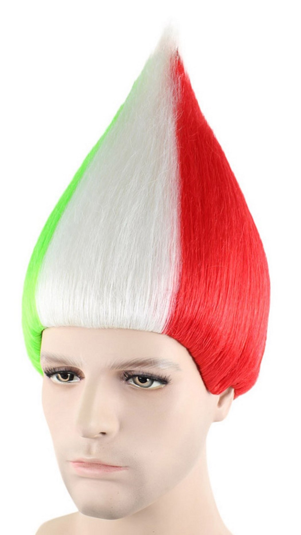 Cece Trolls Wig Italy Flag Hairpiece For Sport Football Fan Costumes Party