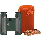 SWAROVSKI OPTIK 10x25 CL Pocket Binoculars with Twist-in Eyecups and Large Field of View (Green, Mountain Field Bag)