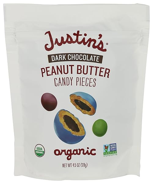 JUSTIN’S DARK CHOCOLATE PEANUT BUTTER CANDY PIECES –...
