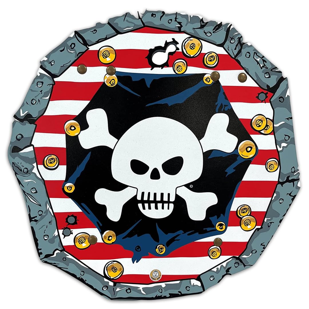 Liontouch - Pirate Shield - Captain Red Stripe - Age 3-8 Years | Pretend Play Foam Toy For Children And Toddlers with Skull Motive | Ideal Accessory For Dress Up & Costumes for Sailing the Caribbeans