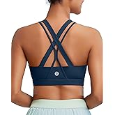 RUNNING GIRL Sports Bras for Women,Seamless Strappy Sports Bra High Support Crisscross Back with Removable Pads